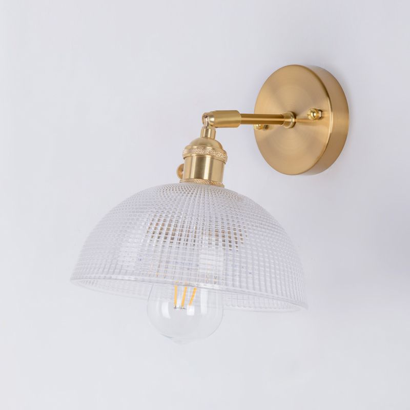 Living Room Metal Wall Sconce Modern 1 Head Glass Wall Mounted Light Fixture