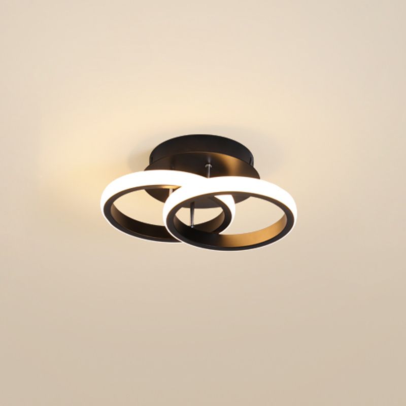 Plafonnier LED rond noir, luminaire de plafond Simple et affleurant pour le salon
