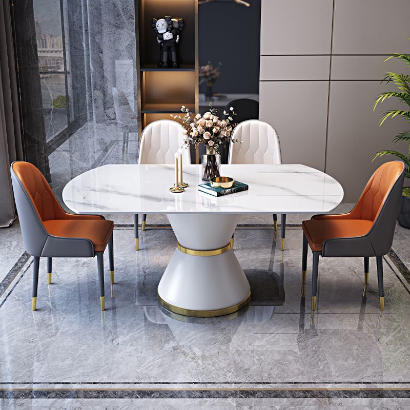 Sintered Stone Top Room Table Pedestal Dining Table for Kitchen