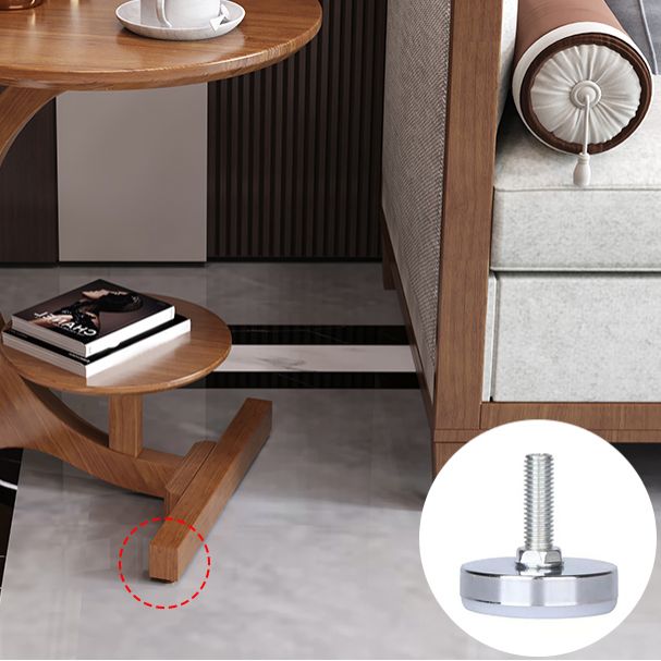 23.6" Tall Scandinavian Style Side End Table Wooden Round Sofa Side Accent Table