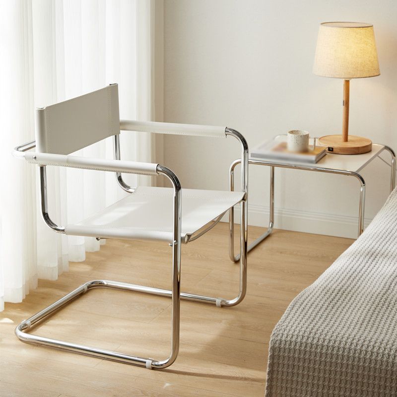 Industrial Style Metal Cantilever Arm Side Chair Open Back Dining Side Chair for Home