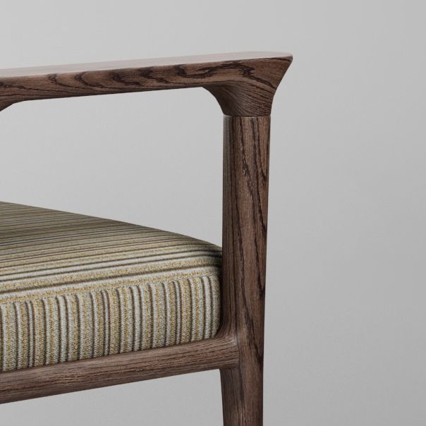 Traditional Style Ash Wood Chairs Solid Back Arm Kitchen Dining Chairs