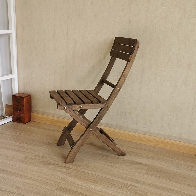 Contemporary Armless Patio Chairs Wood Folding Dining Side Chair