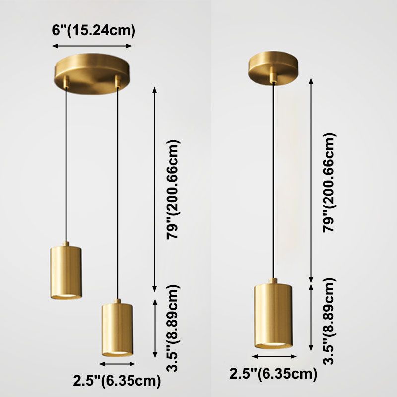 Minimalist Cylinder Hanging Lamp, Modern Metal Pendant Light for Bedroom