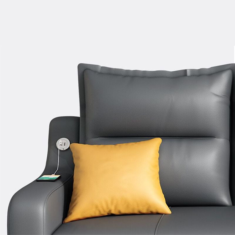 31" Wide Contemporary Futon Sofa Bed Gray Pillow Back Sleeper Sofa