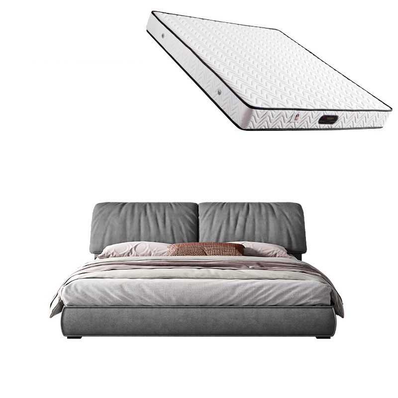 Glam Solid Wood Mattress Included Rectangular Panel Upholstered Headboard Bed