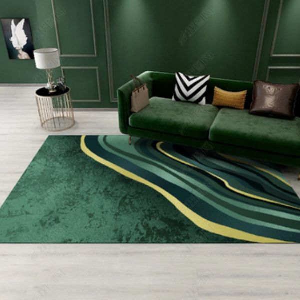 Síntesis de alfombra de patrón de pescado verde alfombra moderna alfombra antideslizante para decoración para decoración
