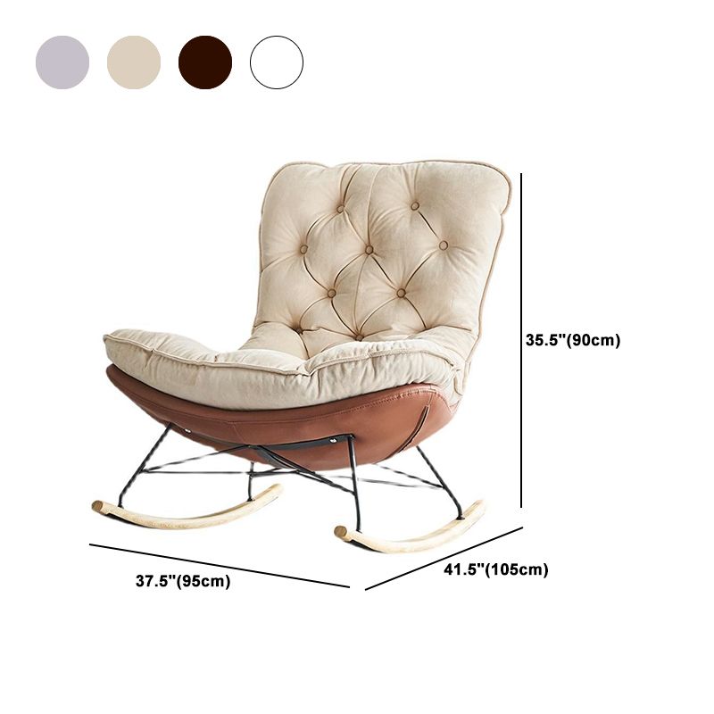 Modern Rocking Chair Wooden Rocking Accent Chair with Tufted