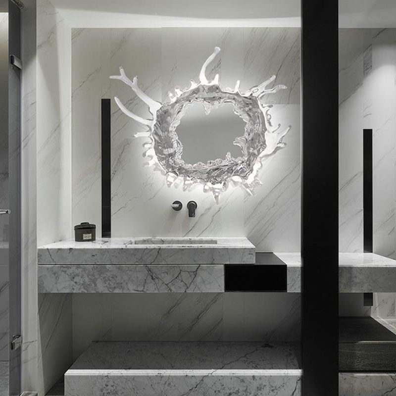 Modern Unique Shape Wall Mounted Light 1 Light Metal Flush Mount Wall Sconce