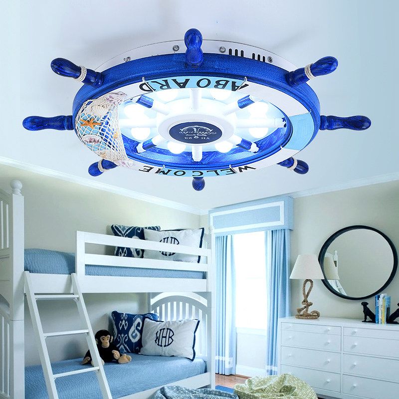 Holz Ruder Shaped Flush Mount Befestigung Cartoon Stilvolle LED Sky Blue/White Deckenleuchte