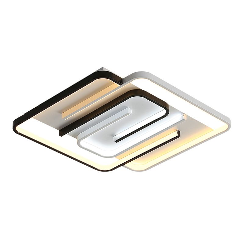 Plafoniera moderna e minimalista a LED lineare da incasso in ferro battuto con paralume in silicone