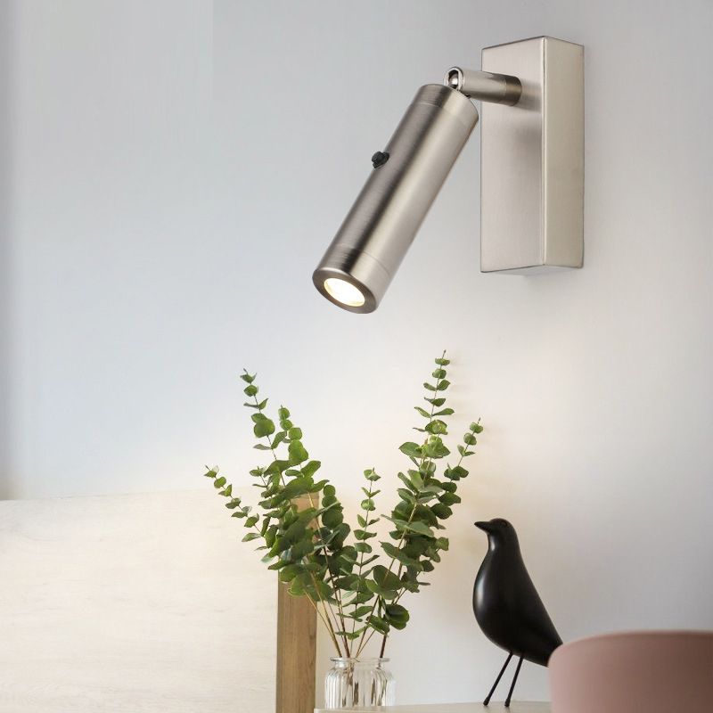 Modernism Single Nickel/Black Wall Mounted Sconce Metal Wall Light for Foyer