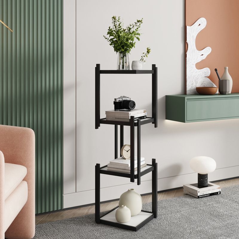 Glam Style Open Bookshelf Vertical Shelf Bookcase for Home Office