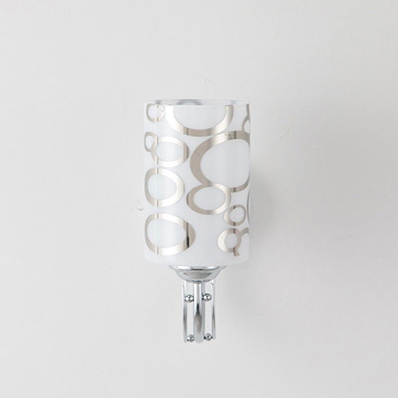 Simple Wall Sconce Cylinder Wall Light Fixture with Glass for Living Room