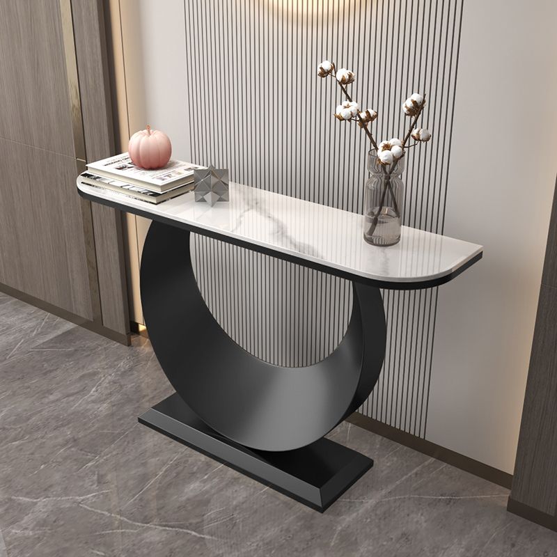 11" Wide Contemporary Console Table Stone Console Sofa Table