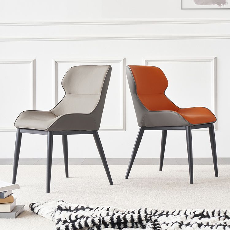 Sillas de comedor estilo moderno Sillón orejero con patas de metal