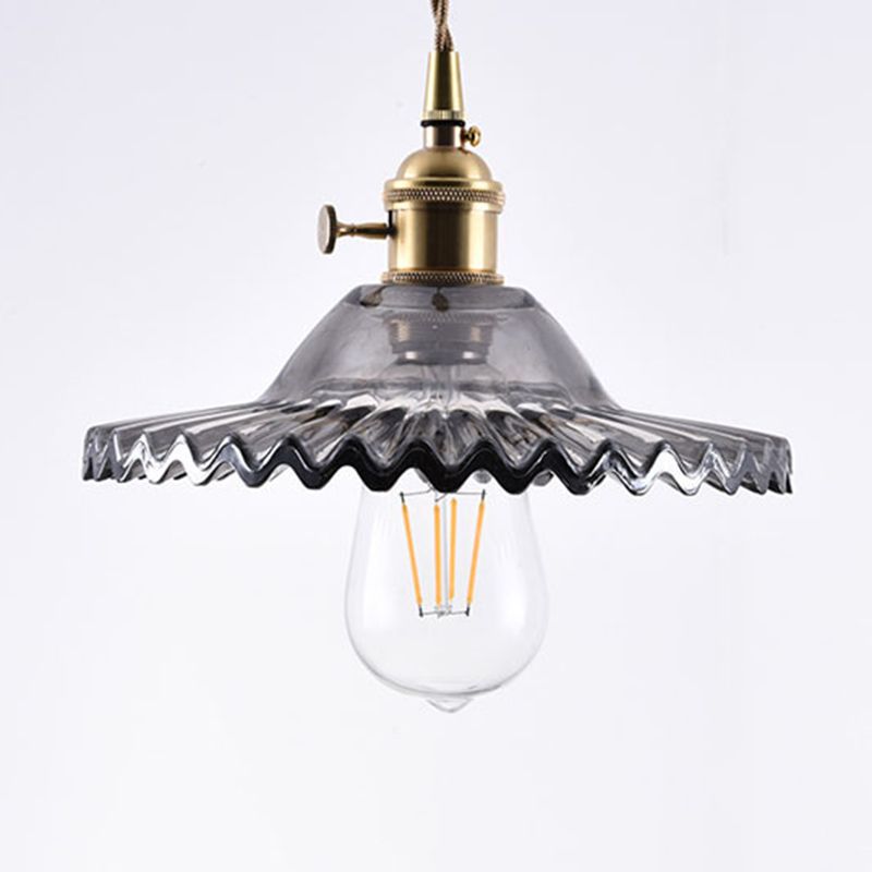 Kit de luz colgante industrial de 1 luces de vidrio suspendido de iluminación para comedor para comedor