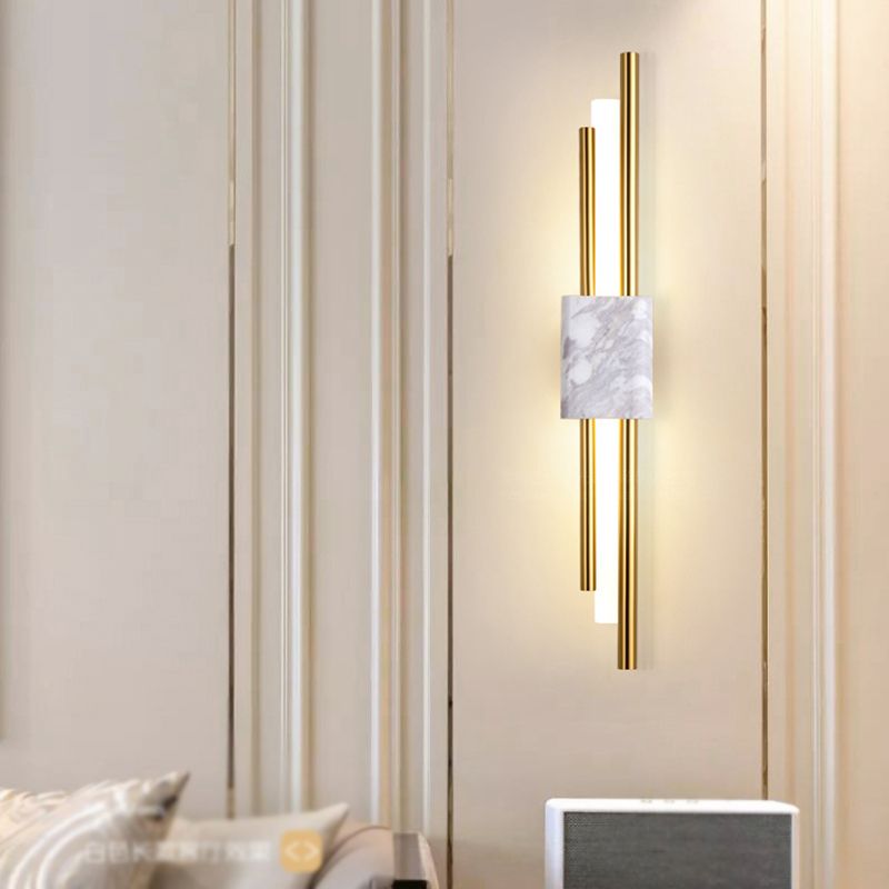 Stone Cylinder Wall Mounted Lamps Modern Style 1 Light LED Wall Sconce