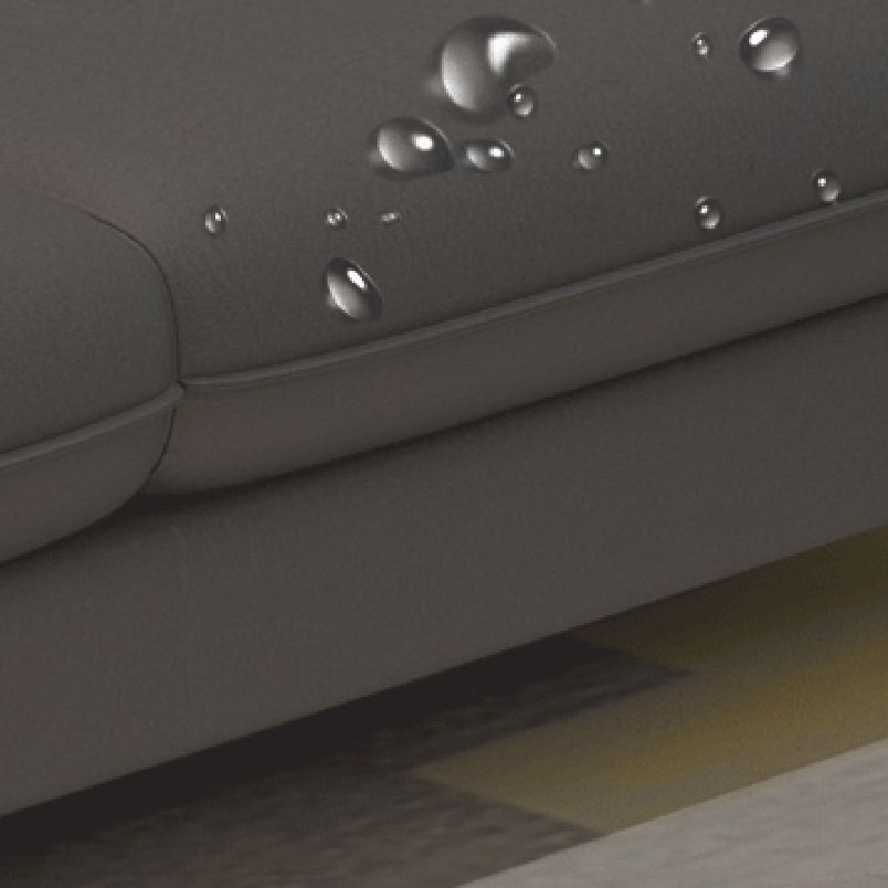 Stain-Resistant Pillowed Back Cushions Sectional Square Arm Sofa with Ottoman Included