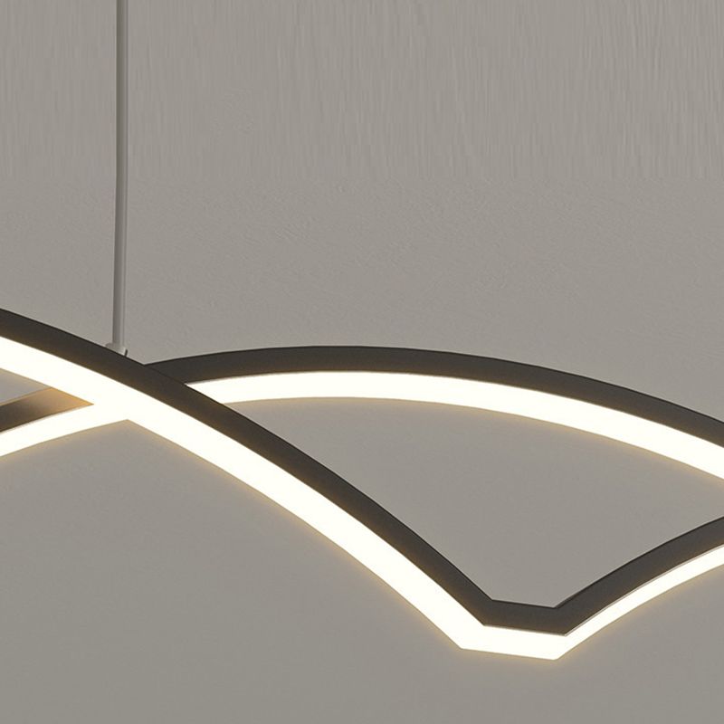 Linear 2 - Light Kitchen Light Fixture Contemporary Metal LED Ceiling Pendant Lighting