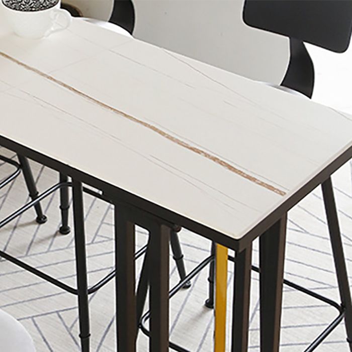 1/2/4/7 Pieces Modern Rectangular Pub Table Set Sintered Stone Top Bistro Table Set