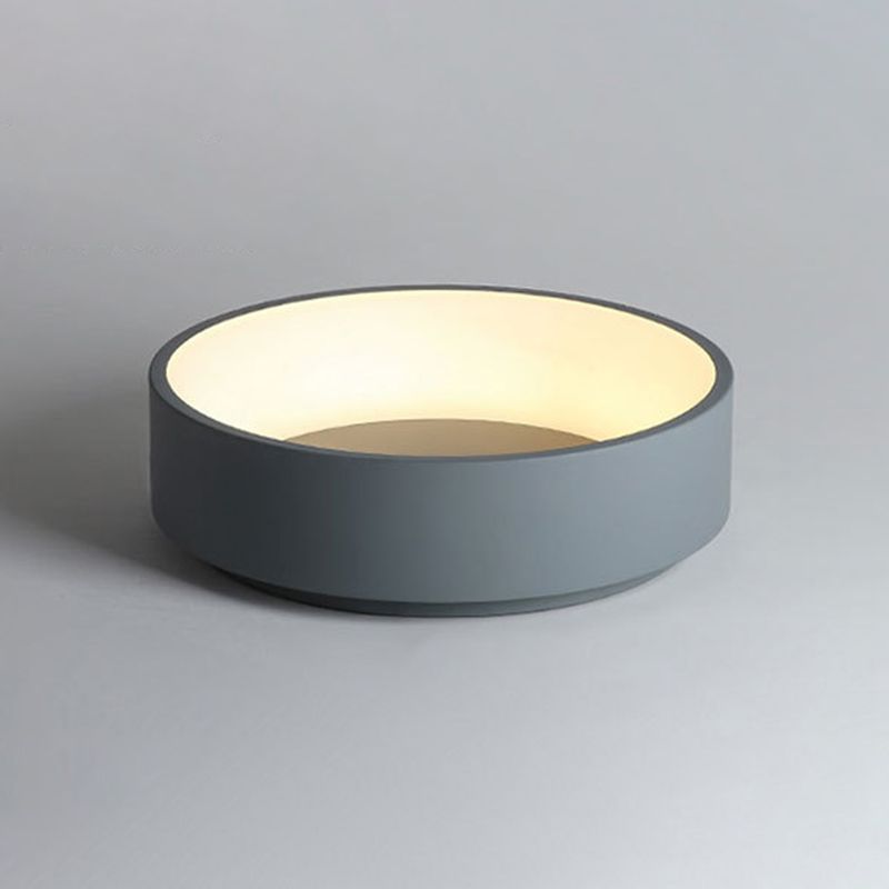 Modern Nordic LED Macaron Ceiling Light Aluminium Circular Flush Mount with Acrylic Shade