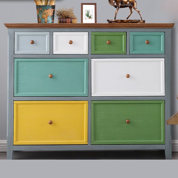 Traditional Style Grey Storage Chest Wooden Storage Chest Dresser for Bedroom