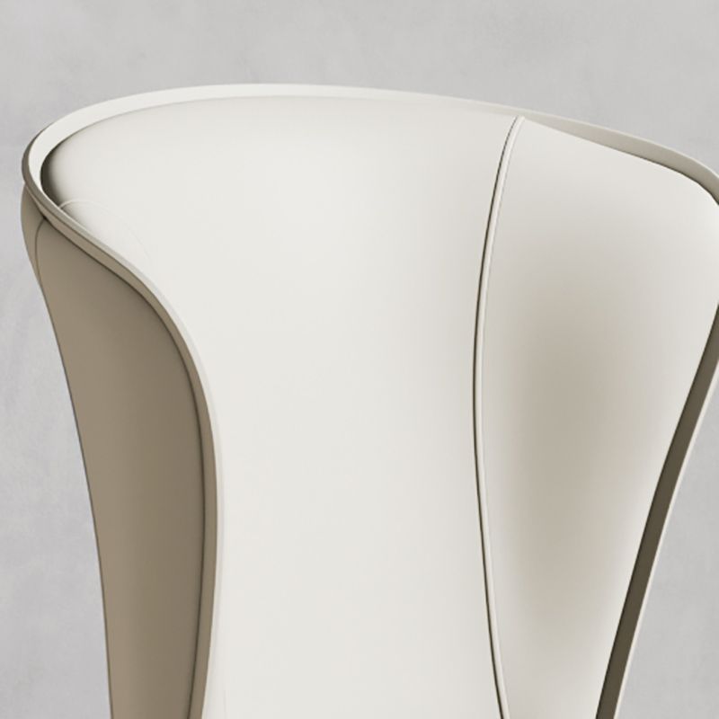 Matte Finish Wingback Side Chair for Home Contemporary Faux Leather Dining Chair