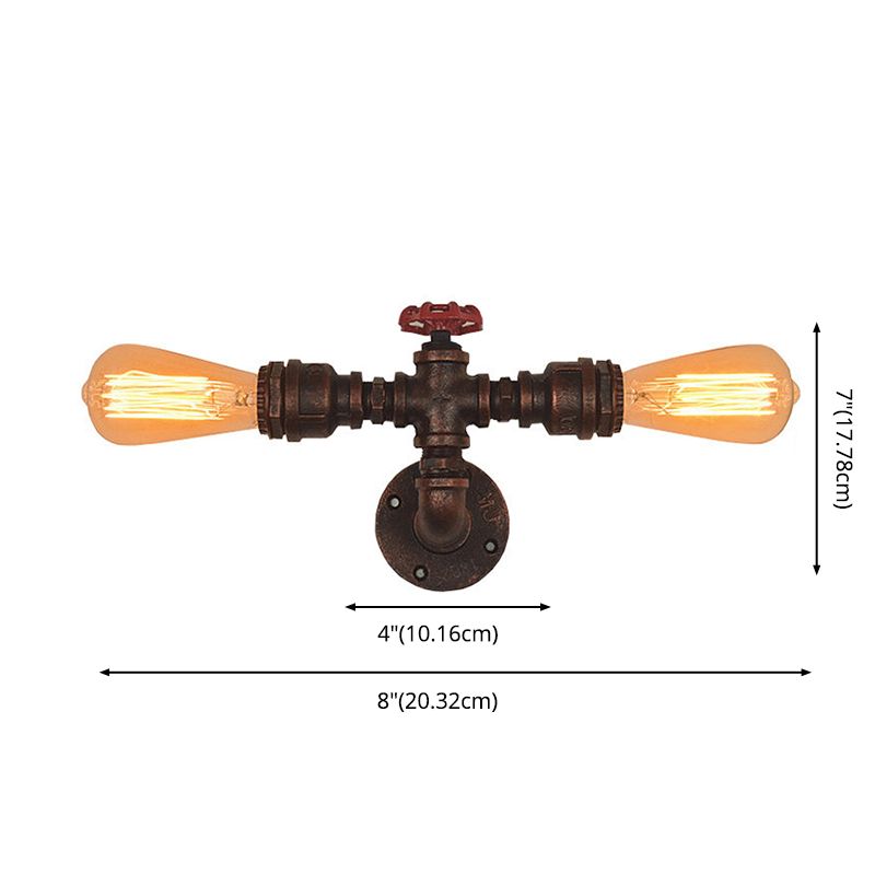 Industrielle Wasserrohrleitungswand montierte licht schmiedeeiseisernde Wandleuchte für Bar