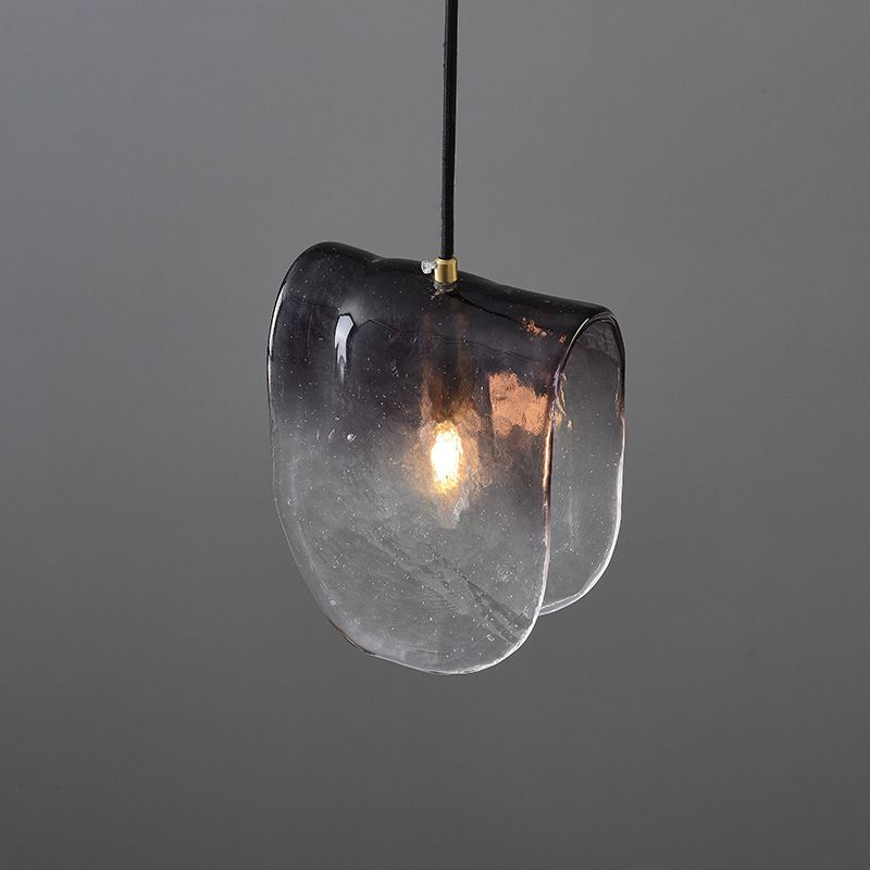 Gradiënt rookglasschaalvormige hanger postmodern 1-licht messing schorsingslicht voor restaurant voor restaurant
