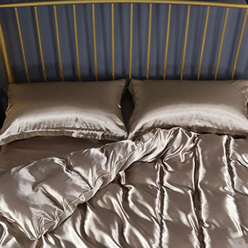 Silk Bed Sheet Set Ultra Soft Elegant Fitted Sheet for Bedroom