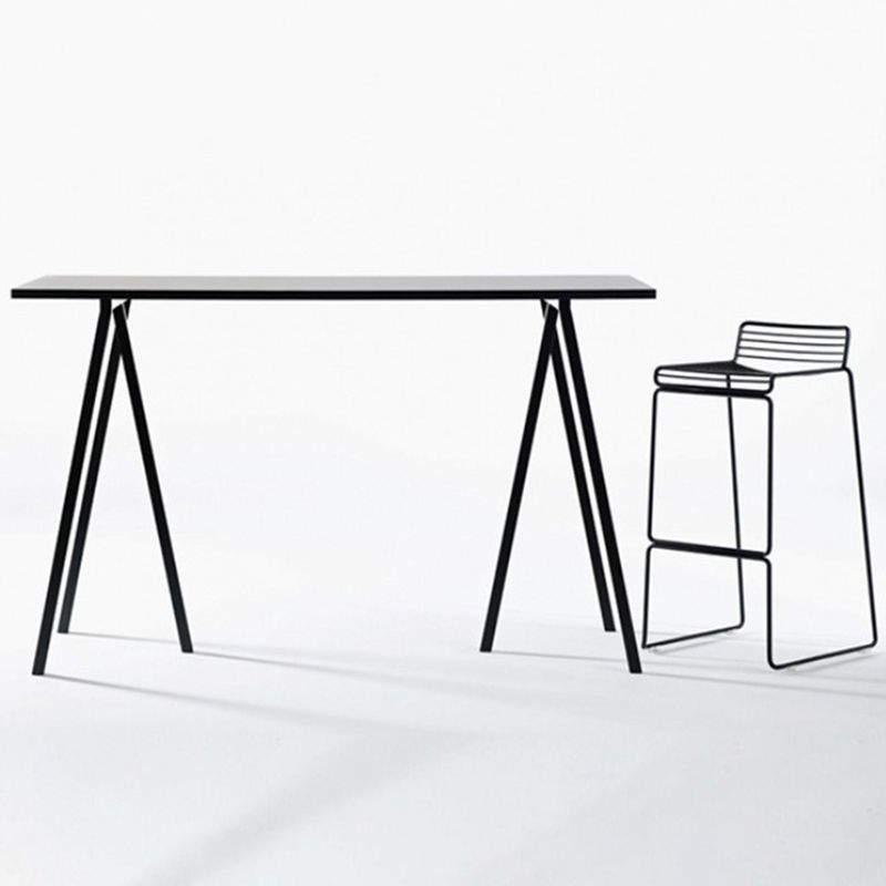 Industrial Dinning Table with Black Pine Rectangle Dining Table for Kitchen