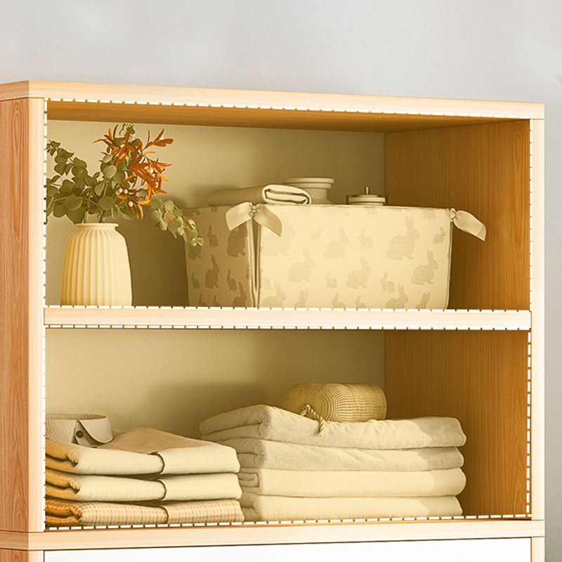 13.77" Wide Modern Wood Accent Chest with Drawers and 1 Shelf