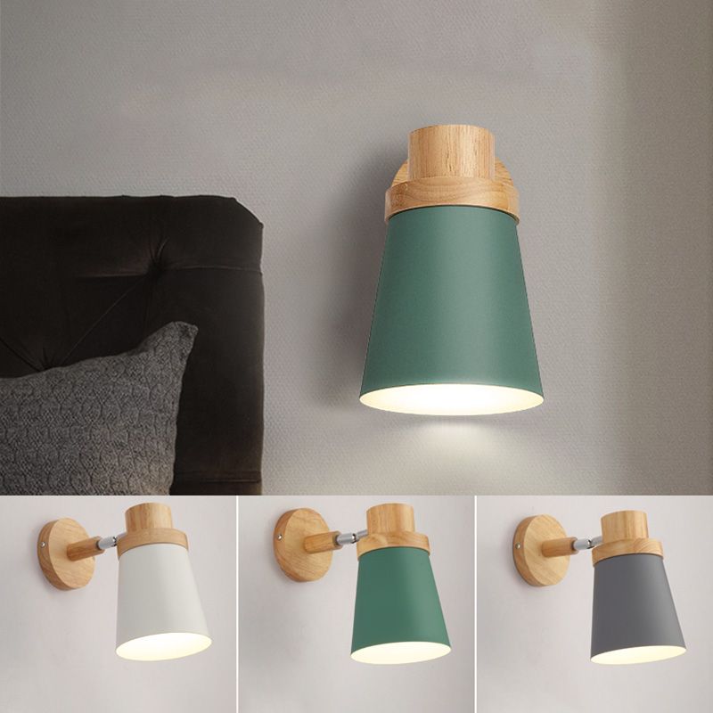 Rotatable Schatten Metall Wand montiert Lesen leichter Makkaronstil 1-Licht-Wandlampe für Schlafzimmer