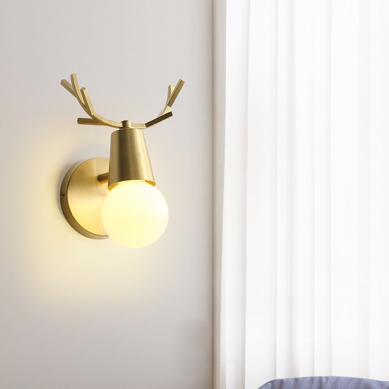 Volledige koper geweien mini wandlamp