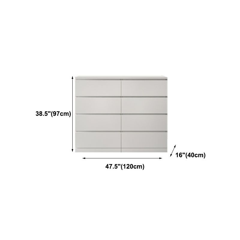 Modern Wood Storage Chest Dresser Horizontal White Dresser for Bedroom