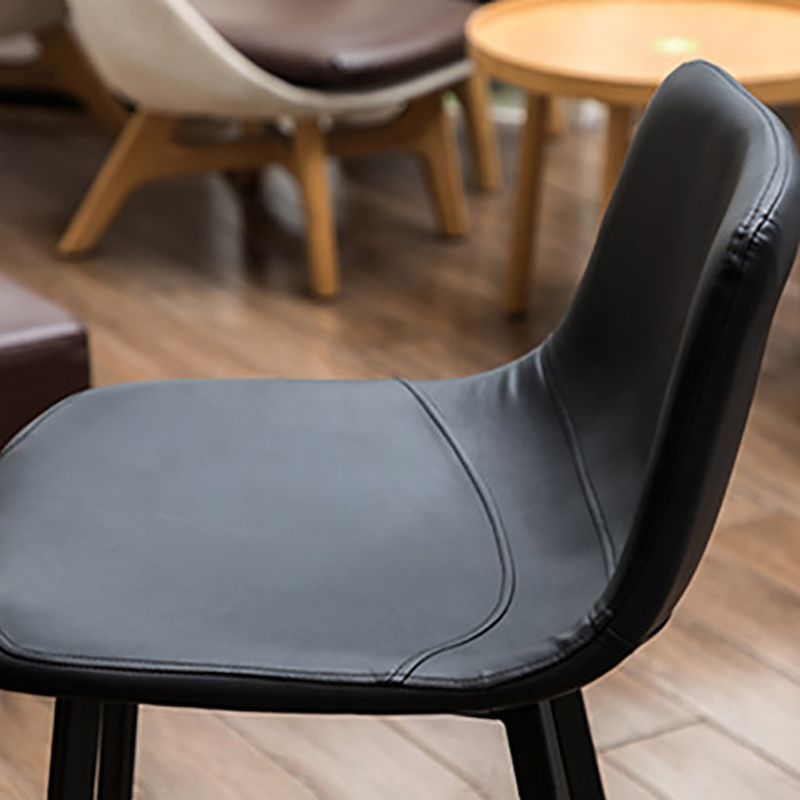 Contemporary Design Leather Counter Stool Low Back Armless Stools with Metal Base