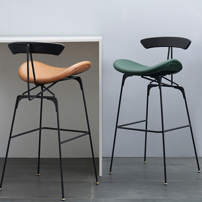 Glam Iron Counter Height Stools Cushion Bar Stool for Bristol