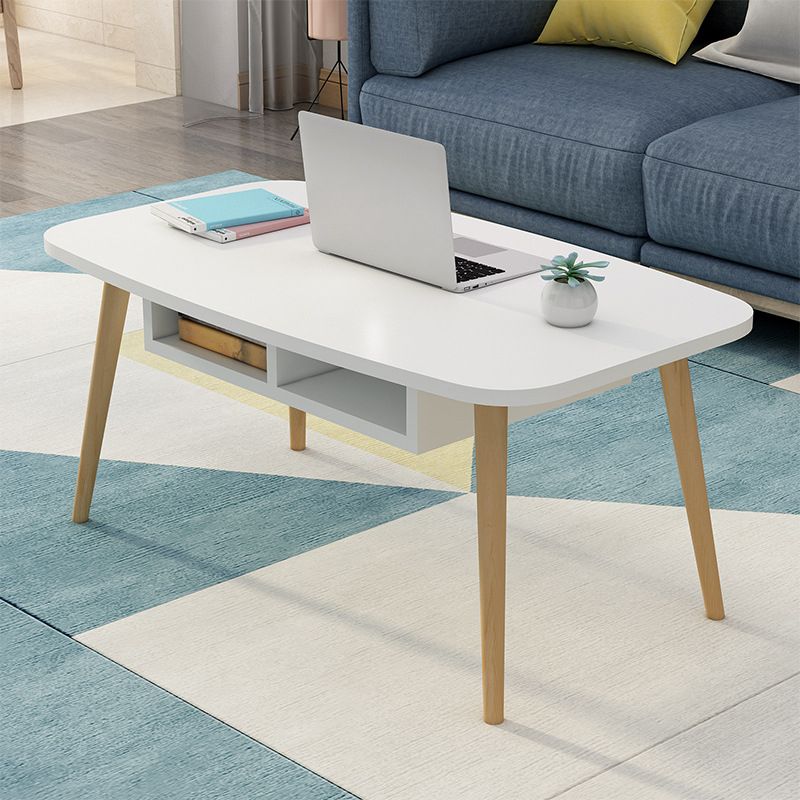 Modern 16.5"Tall 4 Legs Rectangular Wooden Table Top Coffee Table