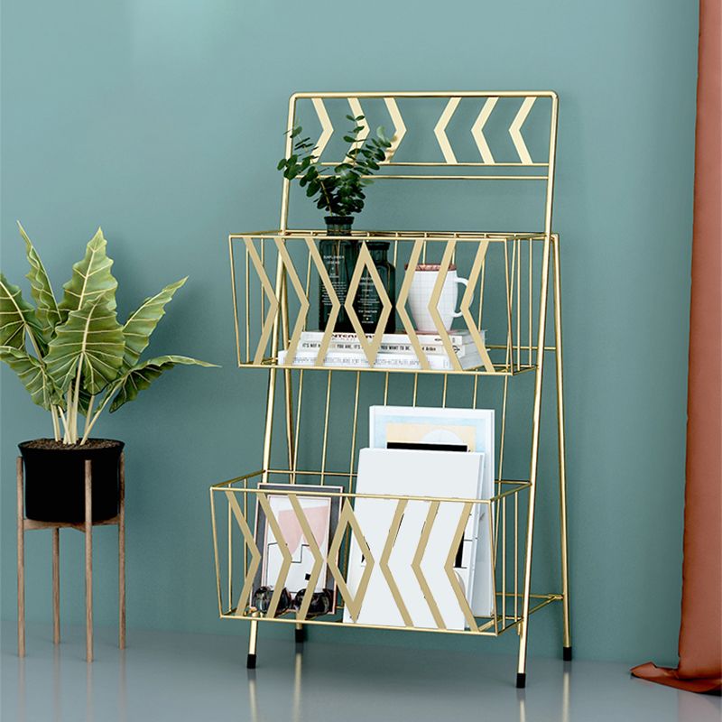 Metal 2 Shelf Book Shelf 13.4" W Modern Book Shelf Closed Back Vertical