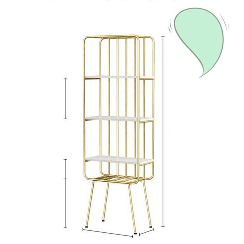 Glam Metal Bookshelf Geometric Shelf Bookcase for Study Room 70.9" H X 11.8" W