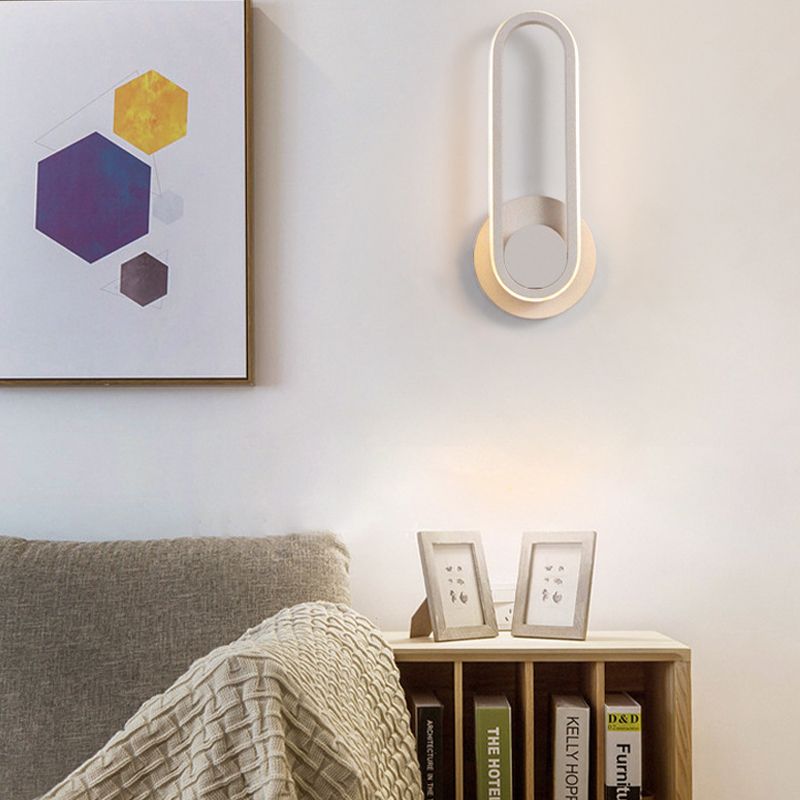 Modern Simple Aluminum Wall Light Ellipse Shape Rotatable Wall Lamp for Living Room