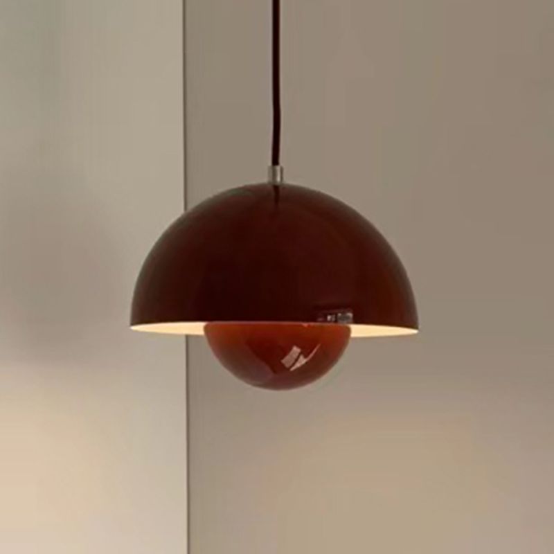 Lámpara colgante de domo de estilo moderno metal 1 luz Luz colgante para sala de estar de dormitorio
