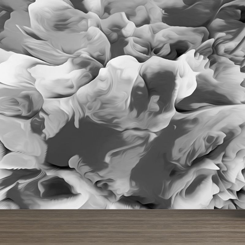 Modern Abstract Blossom Wall Mural Dark Color Moisture Resistant Wall Art for Bedroom