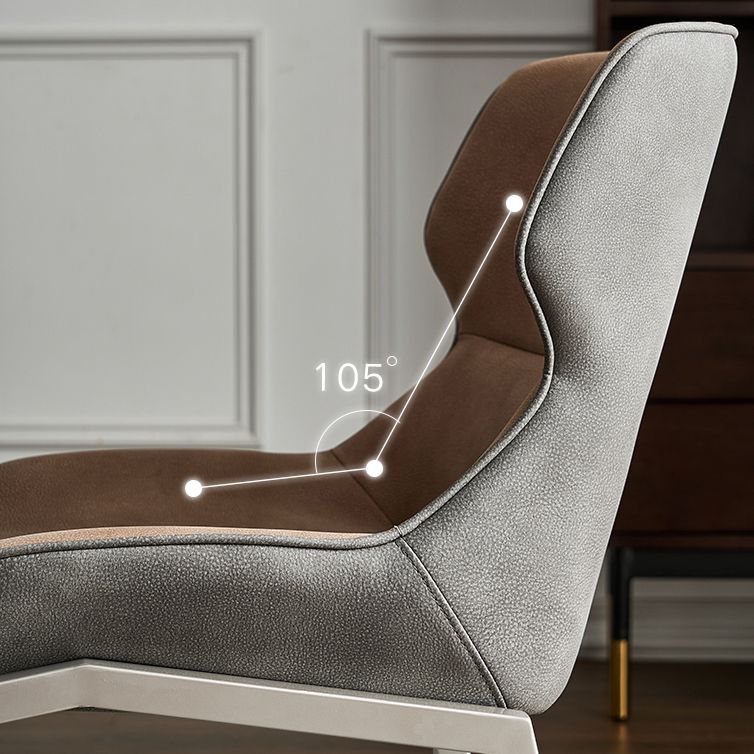 Nordic Cushioned Dining Chair 32"H Wingback Parsons Chair with Metal Base for Restaurant