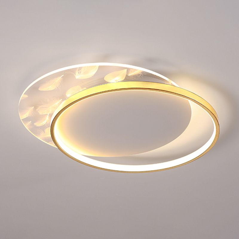 Luminaires de plafond encastrés de simplicité d’éclairage affleurant d’or avec le modèle de plume