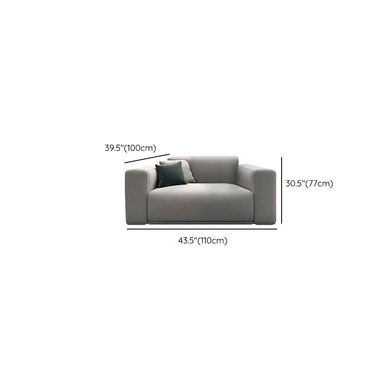 Contemporary Slipcovered Cushions Settee Cotton Pillow Top Arm Sofa