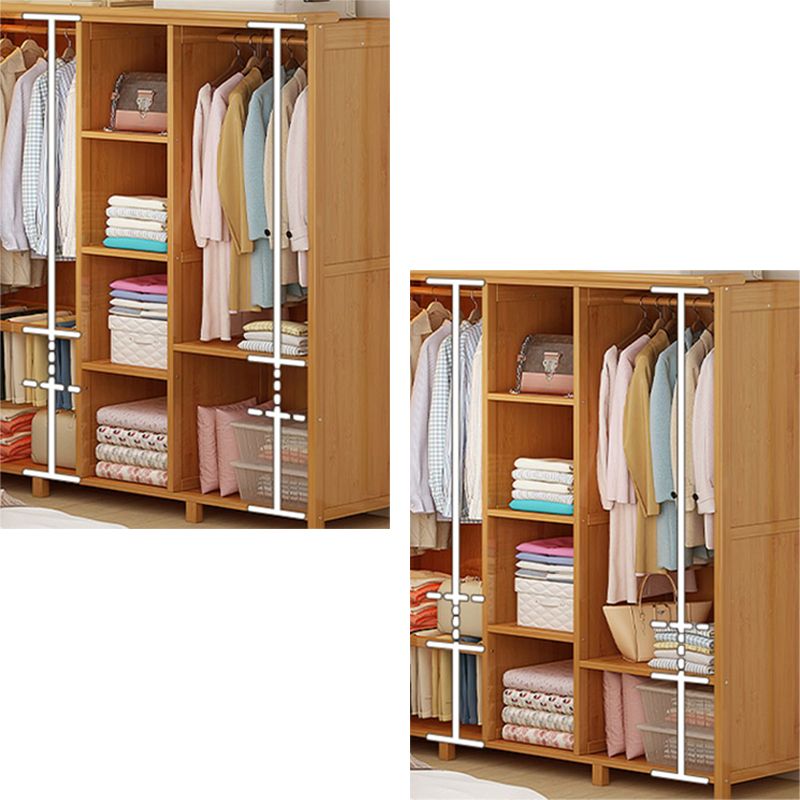 Modern Style Wardrobe Cabinet Wood Wardrobe Armoire with Shelves