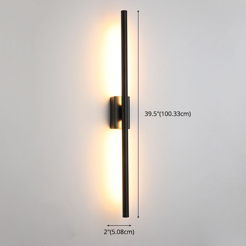 Sconce da parete lineare a 1 luce moderna moderna illuminazione da parete in vetro in stile semplice in nero