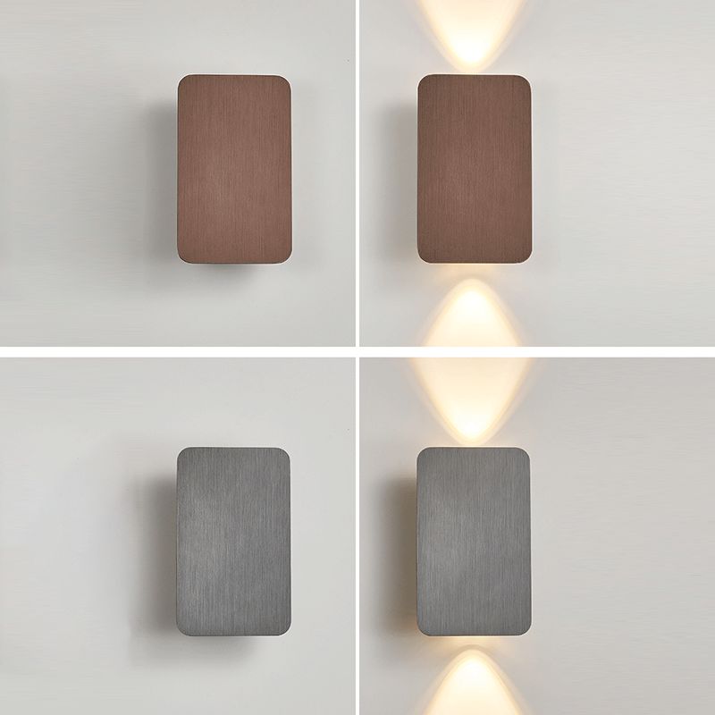 Aluminum Rectangular Wall Light Sconces Postmodern 2 Lights Sconce Light Fixtures for Living Room